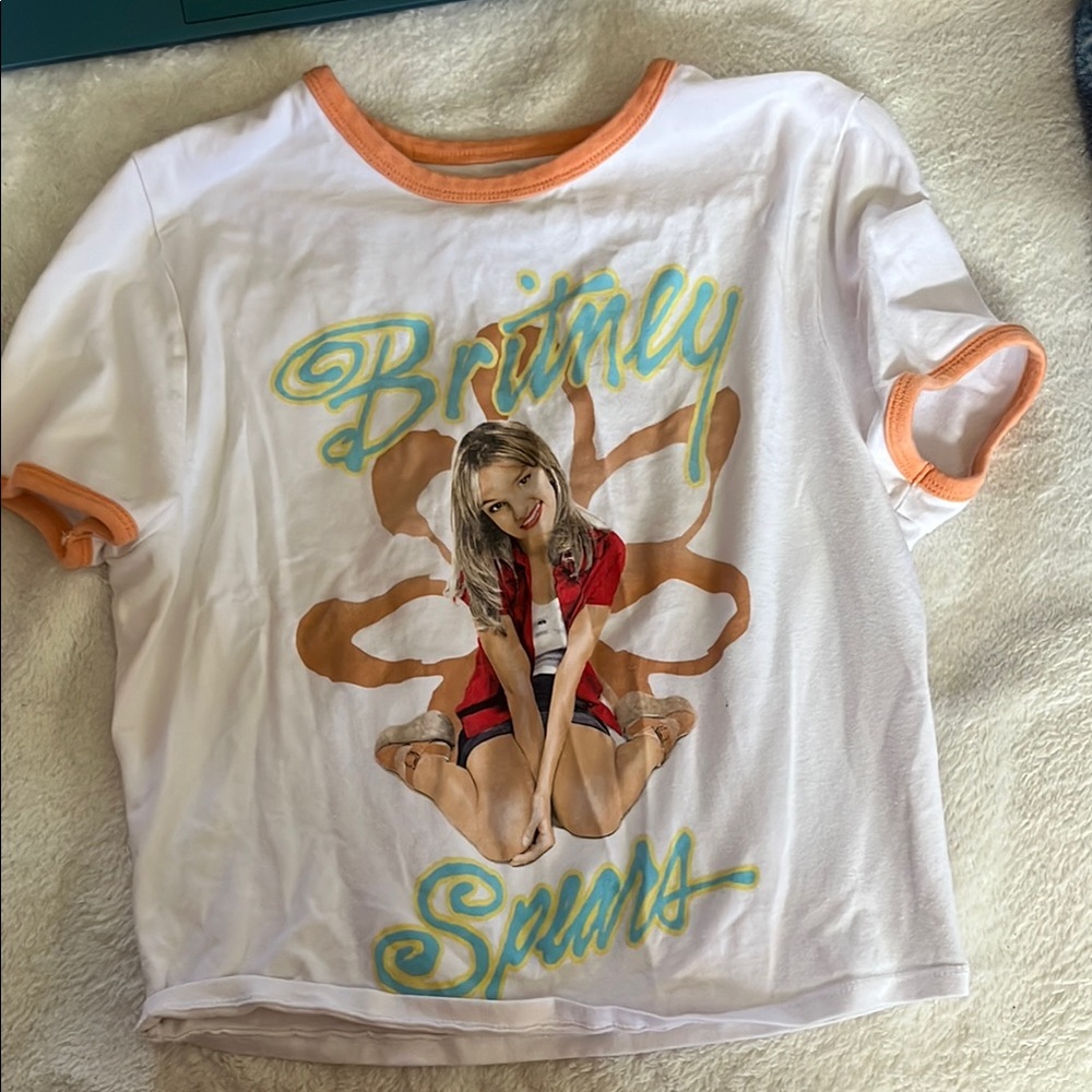 Britney Spears Kids White and Orange T-Shirt
